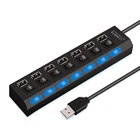 Адаптер usb-хаб 2,0, портативный, 47 портов, Micro USB 2,0, разветвитель со светодиодный лампой, удлинитель для ноутбуков, ПК, планшетов