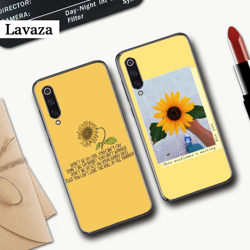Силиконовый чехол с желтым подсолнухом для Xiaomi MI 5X 6 6X 8 9 SE 9T Pro CC9E CC9 A3 F1 A1 A2 Lite MAX