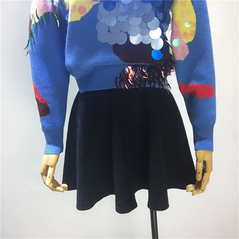 2018 Зимний новый модный женский пуловер большого размера с длинным рукавом и