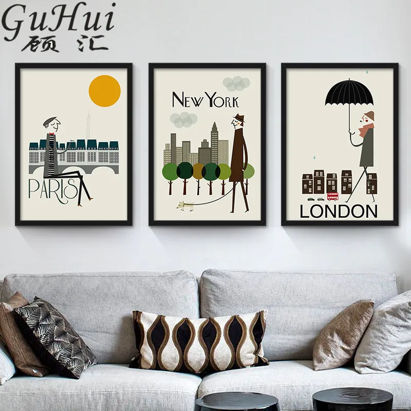 Солнечный Праздник современные европейские города художественные плакаты