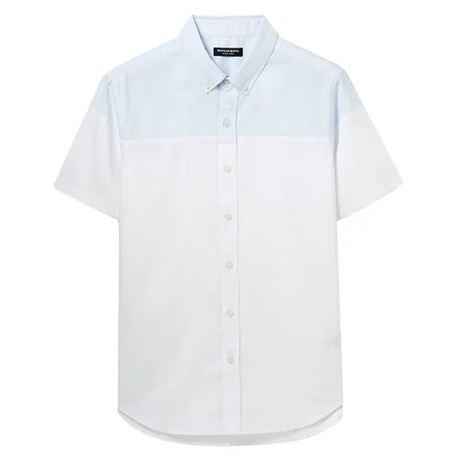 Jordano/Мужская рубашка, контрастная, цветная, Оксфорд, хлопок, Camisa Masculina, короткий рукав, отложной воротник, цветная, блочная, Camisas - Цвет: 01Blue