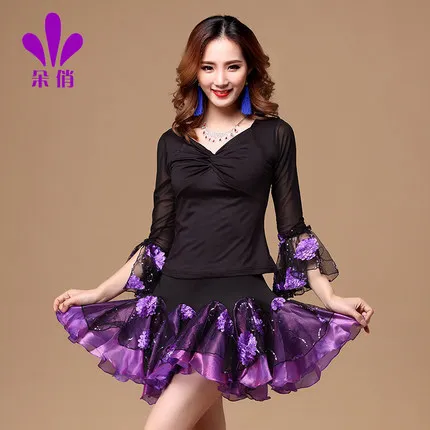 Женский костюм для выступлений и латиноамериканских танцев блузка юбка большого