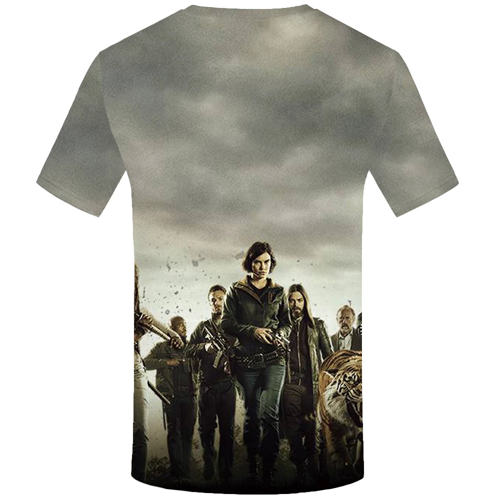Футболка KYKU Walking Dead 3d уличная одежда в стиле хип хоп Забавные футболки летняя мода