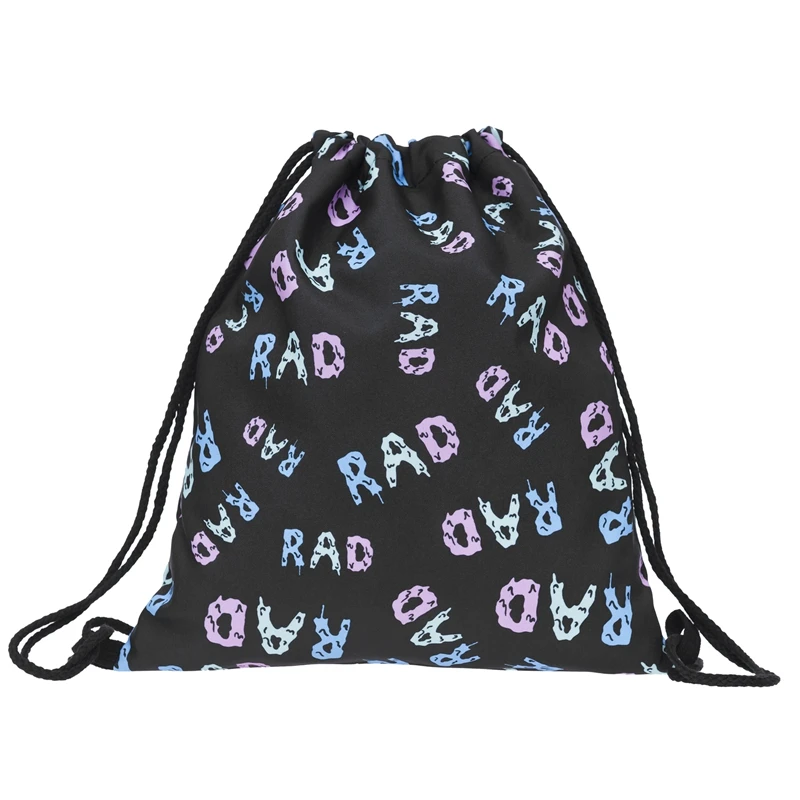 Женский рюкзак с 3D принтом Rad Черный дорожный мягкой спинкой сумки на