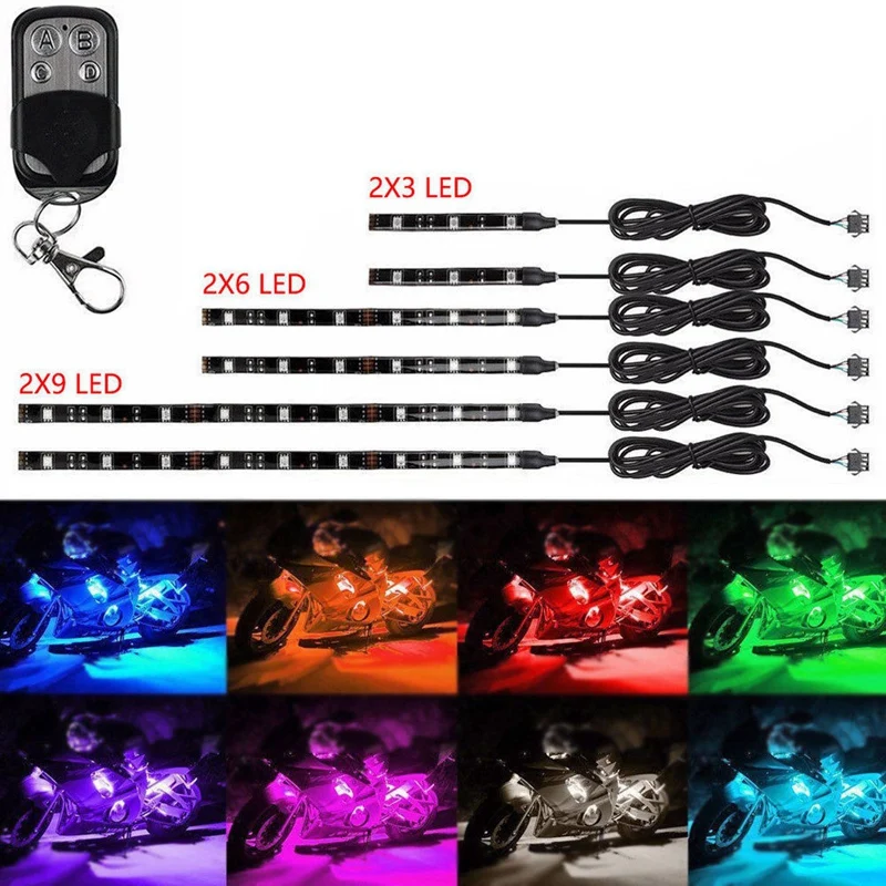 6 шт. автомобильный мотоцикл Chopper Frame Rgb Led светильник s беспроводной пульт