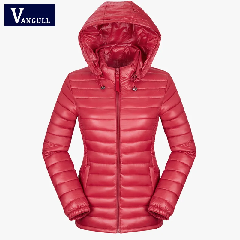 

Vangull Women Winter Basic Jacket 2020 Autumn New solid slim thin Hooded coat light cotton plus size 3XL feminina Warm Parkas