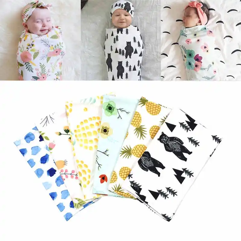 2 шт./компл. пеленка для новорожденных одеяло Детская зеленая повязка на голову из