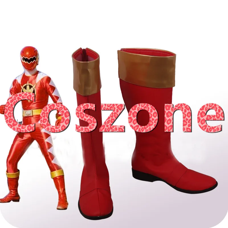 Bakuryuu Sentai Abaranger/красный солдат Обувь для костюмированной вечеринки Ботинки