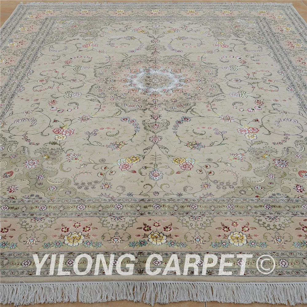Yilong 8'x10' Vantage oriental carpet beige wool exquisite turkish handmade rugs (1306) | Дом и сад