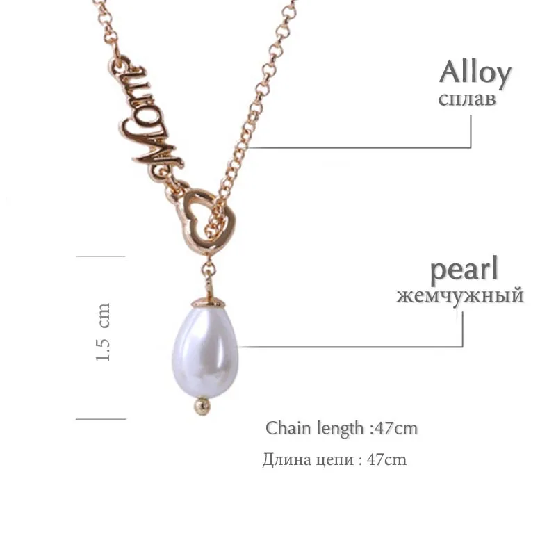 2017 New Alloy Minimalist Imitation Pearls Mother Gift Choker Fashion Necklace Pendants Part Pendant Necklaces For Women Jewelry | Украшения