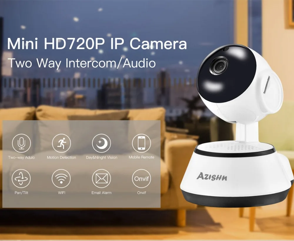 IP камера AZISHN для домашней системы безопасности беспроводная умная Wi Fi