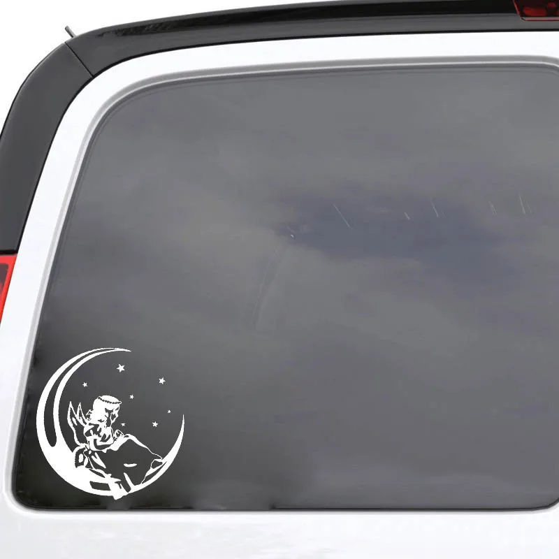 

YJZT 13.1*13.5CM Quiet Smart Childish Angel Decal Black/Silver Silhoutte Vinyl Covering The Body Car Sticker C20-1261