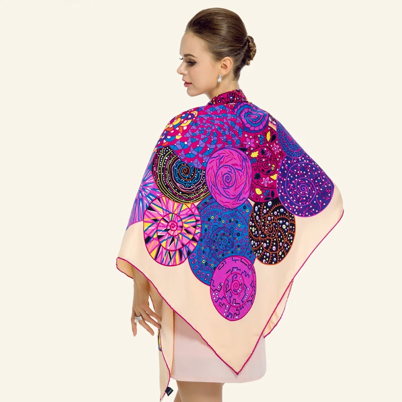 Роскошный бренд 100% саржевый шелковый шарф разноцветный квадратный Парижский