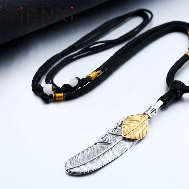 TIANXI Cool Nice части подробно перо кулон Цепочки и ожерелья для мужчины женщины 316L