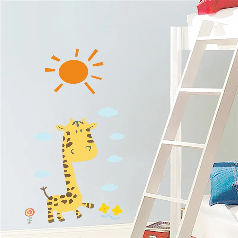 

% Giraffe Giraffe Sun Wall Stickers Decals For kids Rooms Baby Nursery bedroom Home Decor Children Animal Poster Mural wallpaper