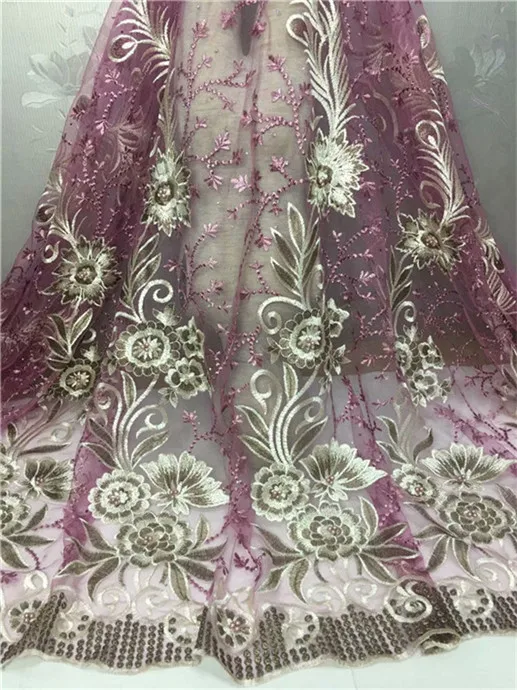 

High Quality Nigerian 3D Wedding Lace Fabric green Latest African Laces 2019 French Net Lace Fabric With for Dress wine red