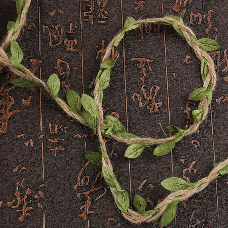 10M/Lot New Creative Leaf Natural Hessian Jute Twine Rope Burlap Ribbon DIY Craft Vintage For Home Wedding Party Decoration | Дом и сад