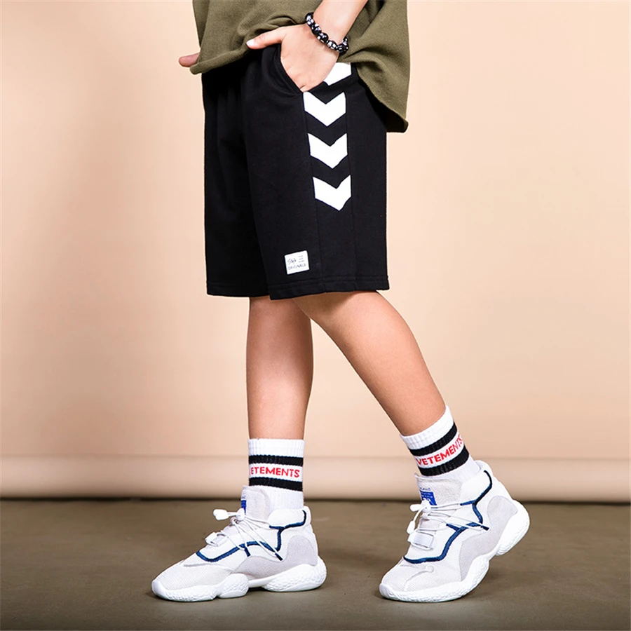 Boys pants sports summer 2019 kid clothes spor tayt leggings short black green streetwear kids boys 10 years |
