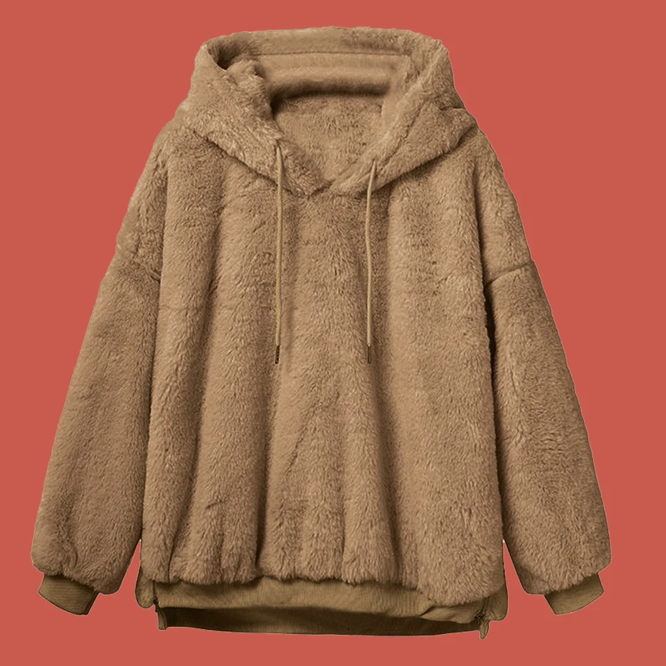 Толстовка хаки Solid Цвет Полерон Mujer 2019 милый розовый Harajuku 2xl Негабаритных