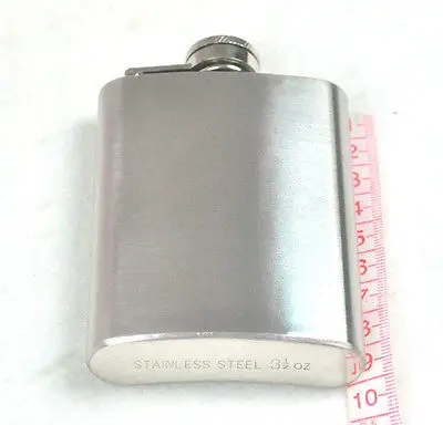 Новая плоская фляжка для спирта и ликера из нержавеющей стали + колпачок воронка 3