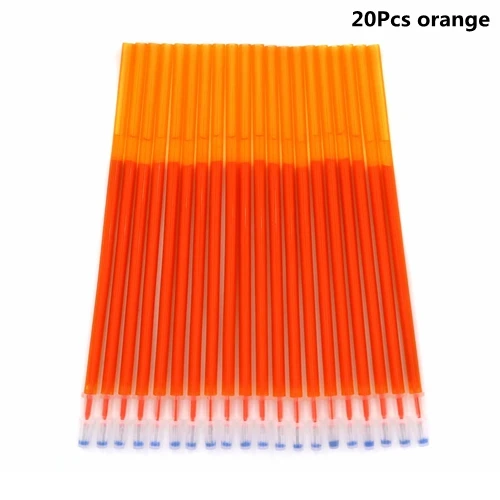 20Pcs orange 10/12/20 шт./лот Цвет стержень со стираемыми чернилами Шариковая ручка комплект 0,5 мм стираемая ручка моющиеся ручка стержень для школьные канцелярские принадлежности - Цвет: 20Pcs orange