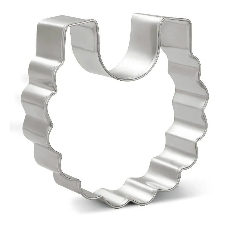 

KENIAO Bib Cookie Cutter for Kids - 6.4 x 6.8 CM - Baby Shower Biscuit Fondant Pastry Sandwich Mold - Stainless Steel