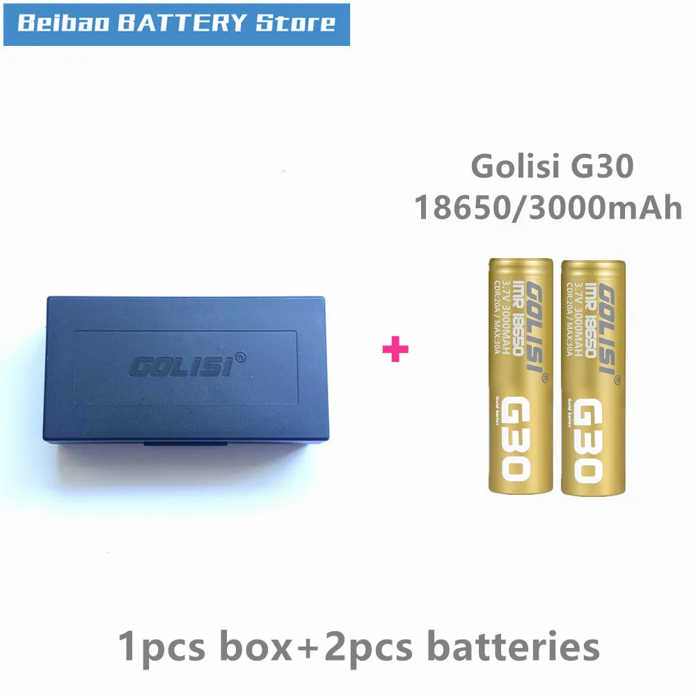 2 шт. GOLISI G30 IMR 18650 3000 мАч 3,7 в Макс 30A CDC высокое сливное E-CIG аккумуляторная батарея для VAPE фонарик налобный фонарь Игрушка