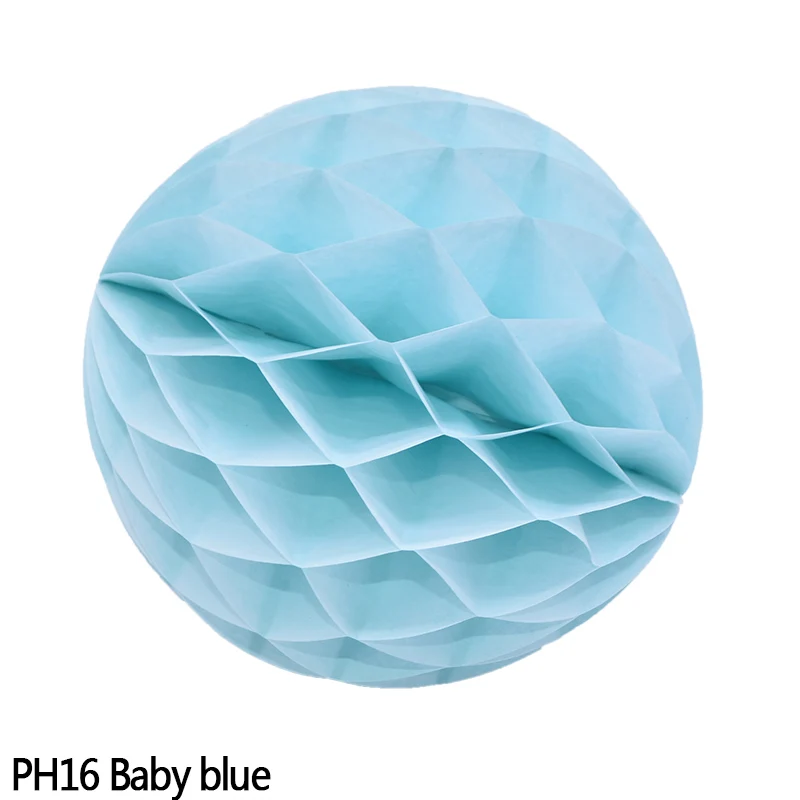 PH16baby blue 5 шт./2/4/6/8 ''ячеистая структура мяч Бумага цветок Фонари для Одежда для свадьбы, дня рождения ткани Бумага сотовые шары Baby Shower Рождественский Декор - Цвет: PH16baby blue