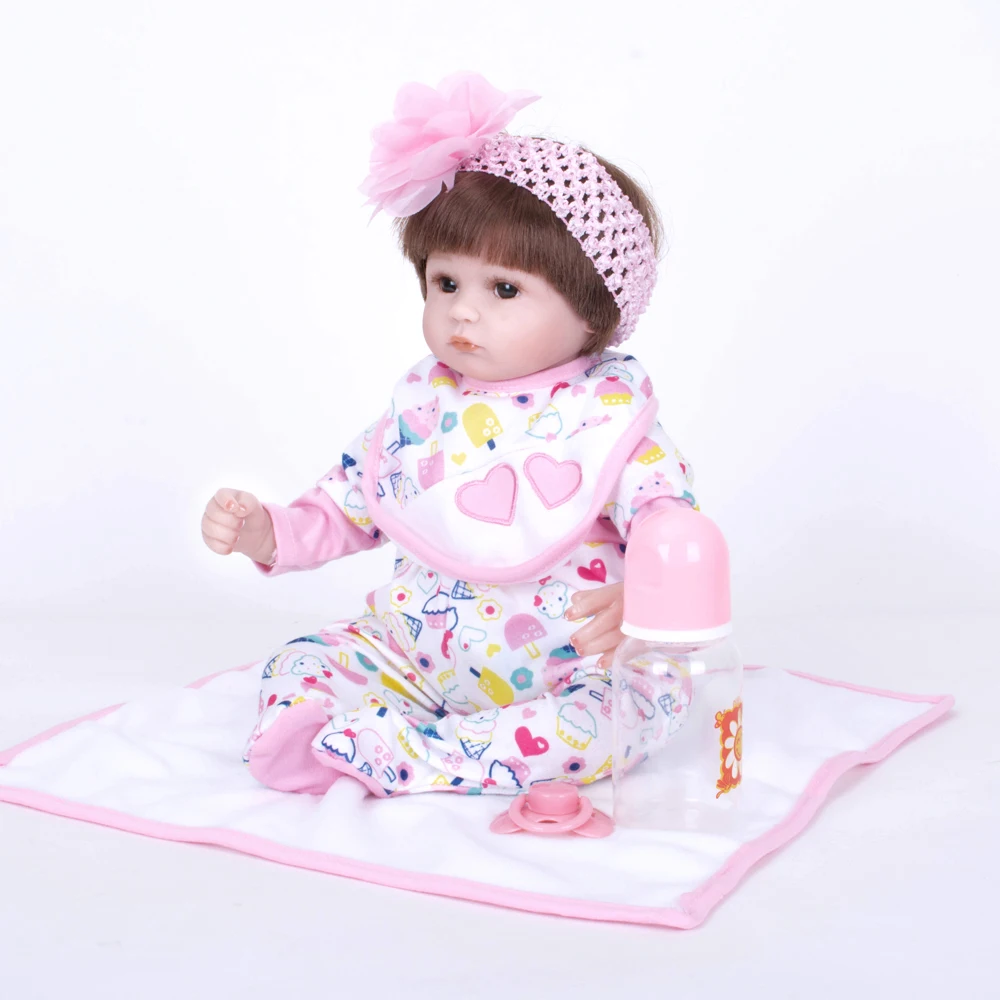 18 дюймов силиконовые куклы Reborn для новорожденных девочек Детские Playmate девочка