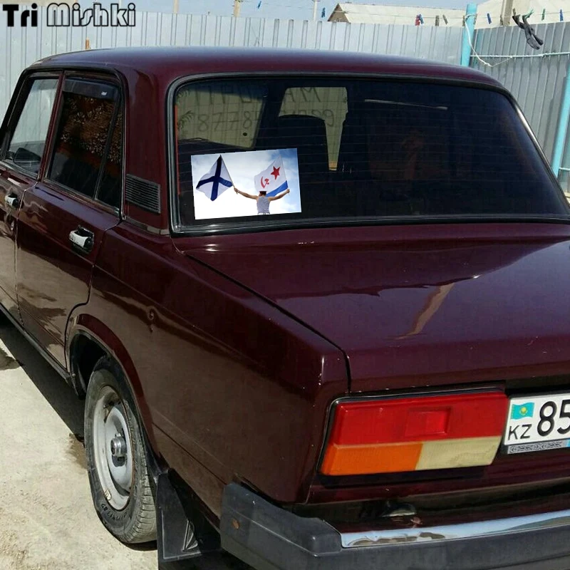 Tri Mishki WCS499 11*18 см флаг военно морского флота России и матросским забавная наклейка