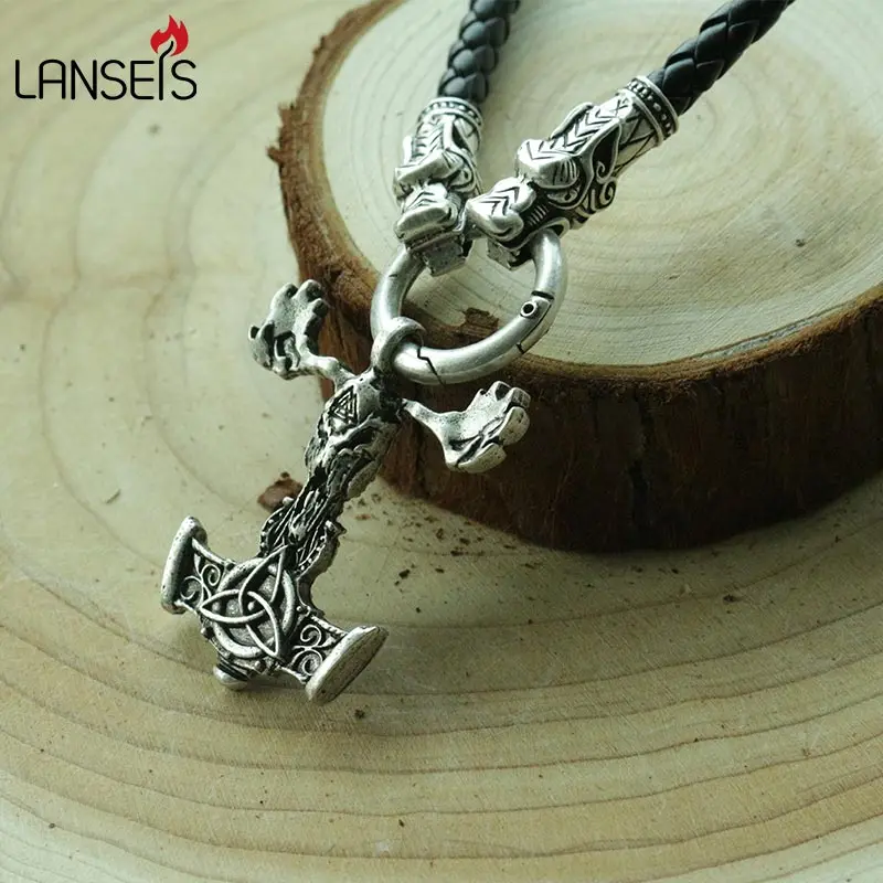 Подвеска lanseis mjolnir с черепом Викинга 1 шт. подвеска в виде головы козы черепа для