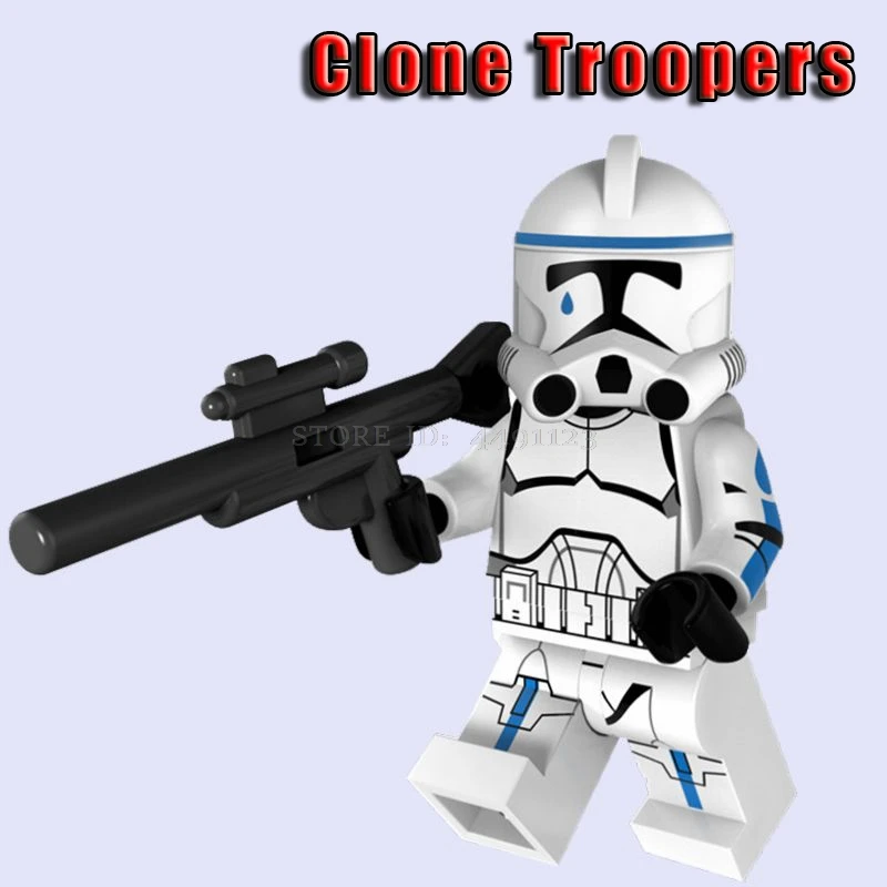 Clone Troopers Кубики на тему фильмов игрушки клонированные солдатики Звездные войны наборы солдат охраны армии Дарт Вейдер Скайуокер Рей R2D2 C3PO Блок Игрушка Звездные войны фигурка - Цвет: Clone Troopers