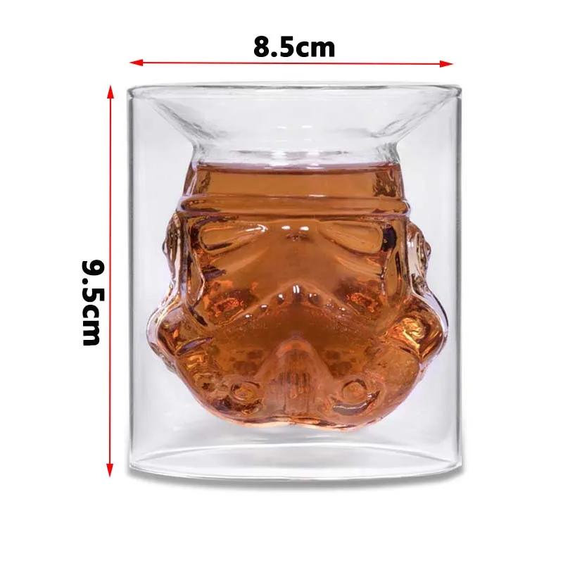 1Pcs Glass Cup Новые Звездные войны белый солдат дизайн высокая боросиликатная стеклянная бутылка Персонализированные портативный обесцвечиваемые прозрачные декантеры и чашка - Цвет: 1Pcs Glass Cup