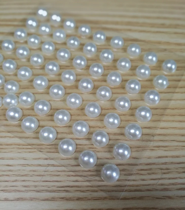 63 шт./лист полужемчужные шарики самоклеящиеся наклейки с плоским дном ручной