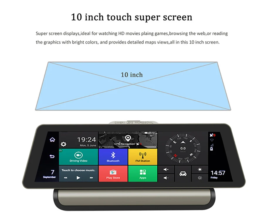 Автомобильный видеорегистратор TOPSOURCE, 3G, 4G, 10 дюймов, Android 5,0, 5,1, HD, 1080 P, видеорегистратор, видеорегистратор, видео регистратор, автомобильный gps-навигатор