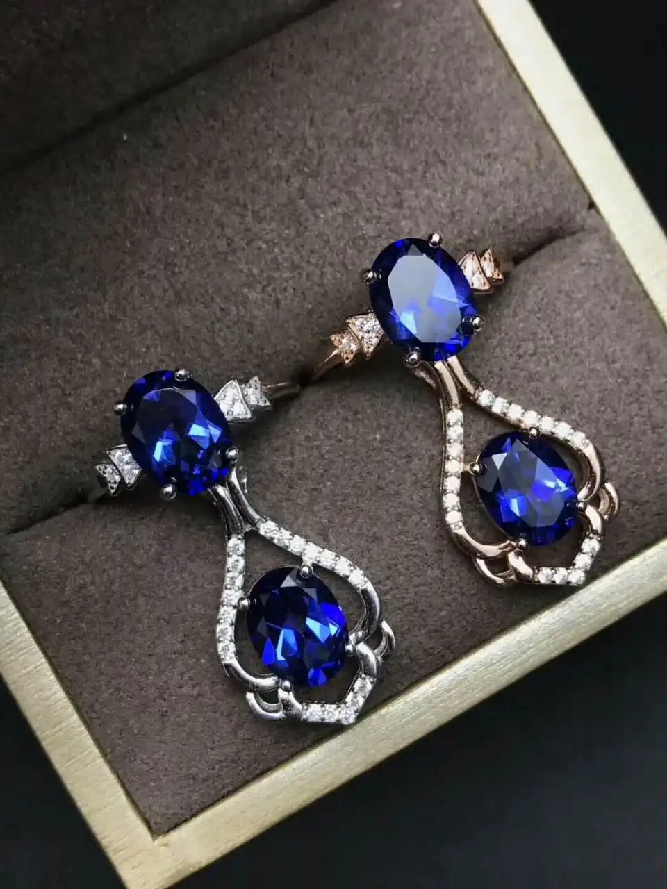 KJJEAXCMY Fine jewelry 925 Стерлинговое Серебро инкрустированная натуральная Подвеска из танзанита кольцо shinv цвет Тото Бо ожерелье набор