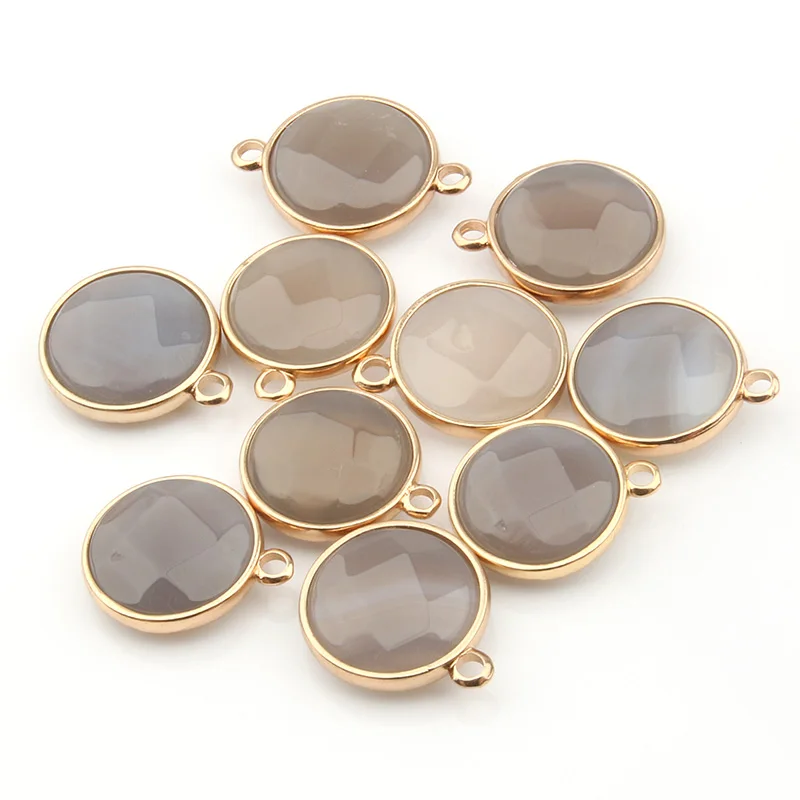 Grey Agate В форме капли воды Натуральный Камень Роза кварцз/тигровый глаз кулон DIY для ожерелья или ювелирных изделий 16 цветов - Окраска металла: Grey Agate