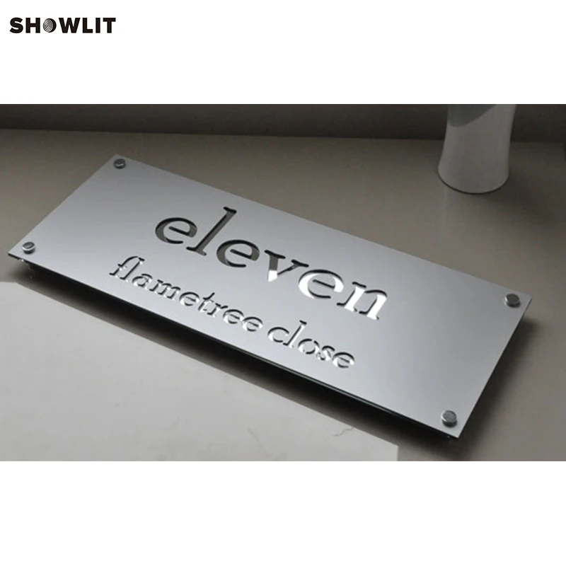 Сделанный на заказ лазерный вырез номер дома адресный знак из нержавеющей