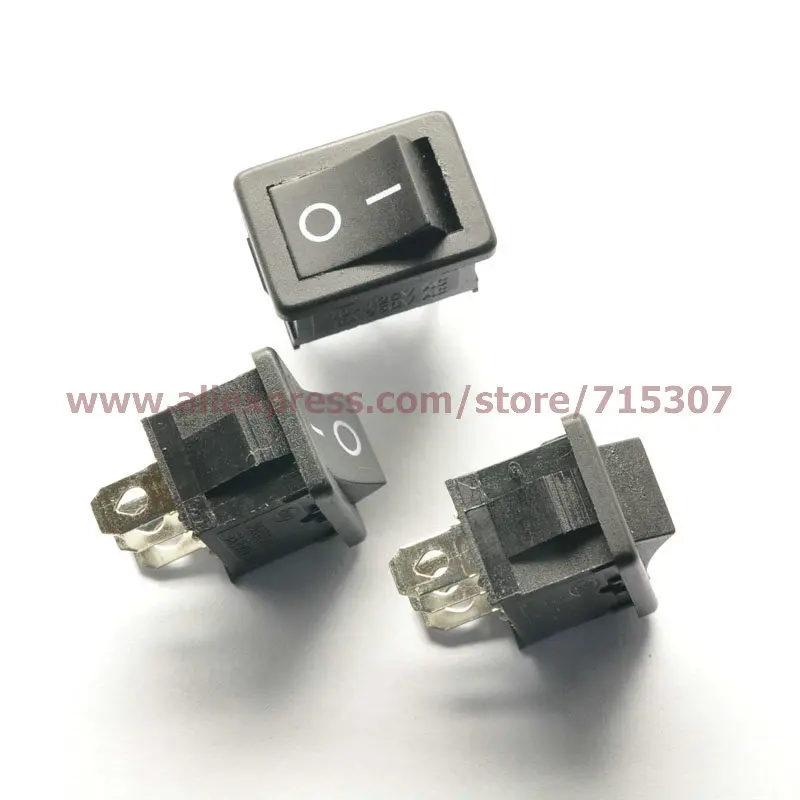 10 шт./лот 3 Pin 10A 125V 6A 250V черный кнопочный клавишный переключатель питания с