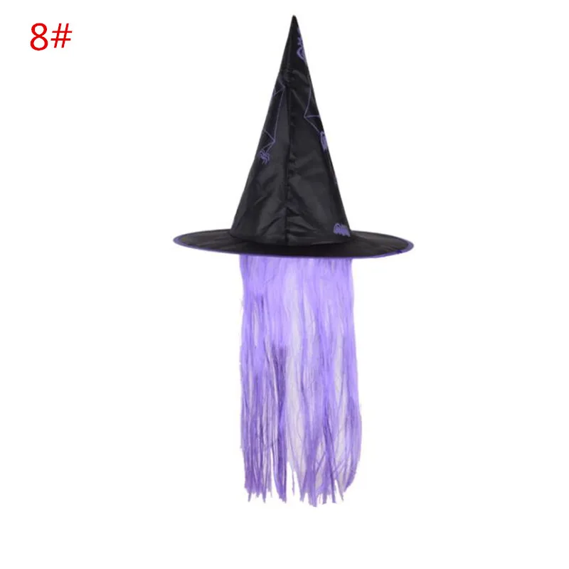 

Kids Adults Halloween Colorful Wig Witch Hat Caps Cosplay Costume Accessories Party Hats Masquerade Party Dress Supplies