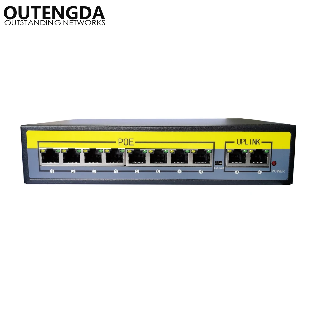 2 + 8 портов 100 Мбит/с PoE коммутатор адаптер питания по Ethernet IEEE 802.3af/at для камер AP VoIP