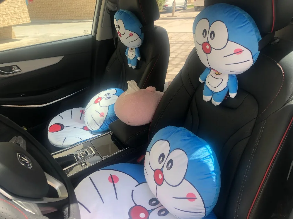 1 шт., мультяшная плюшевая подушка Doraemon, Автомобильная подушка безопасности, чехол для ремня, коробка для получения бумажных полотенец, коробка для салфеток, мягкая игрушка