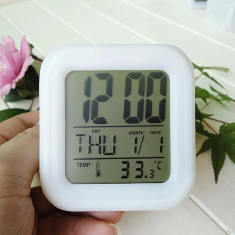 Детские часы Snooze 7 цветов светящиеся цифровые будильник светодиодные светящийся