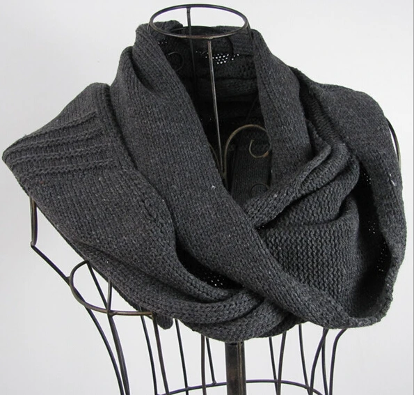 Женский шарф с капюшоном зимний большого размера бесплатная доставка|scarf knit|ring