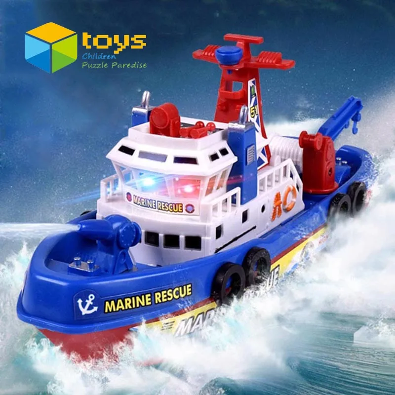 Морская спасательная пожарная лодка игрушки электрическое Распыление воды