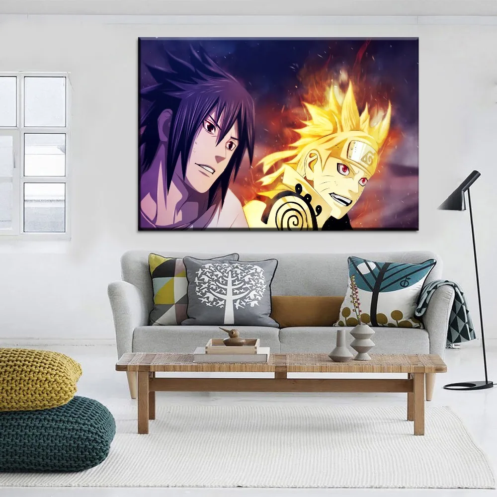Картина в стиле аниме Wall Art 5 шт. героя Наруто Узумаки и как у мультфильма Саскэ