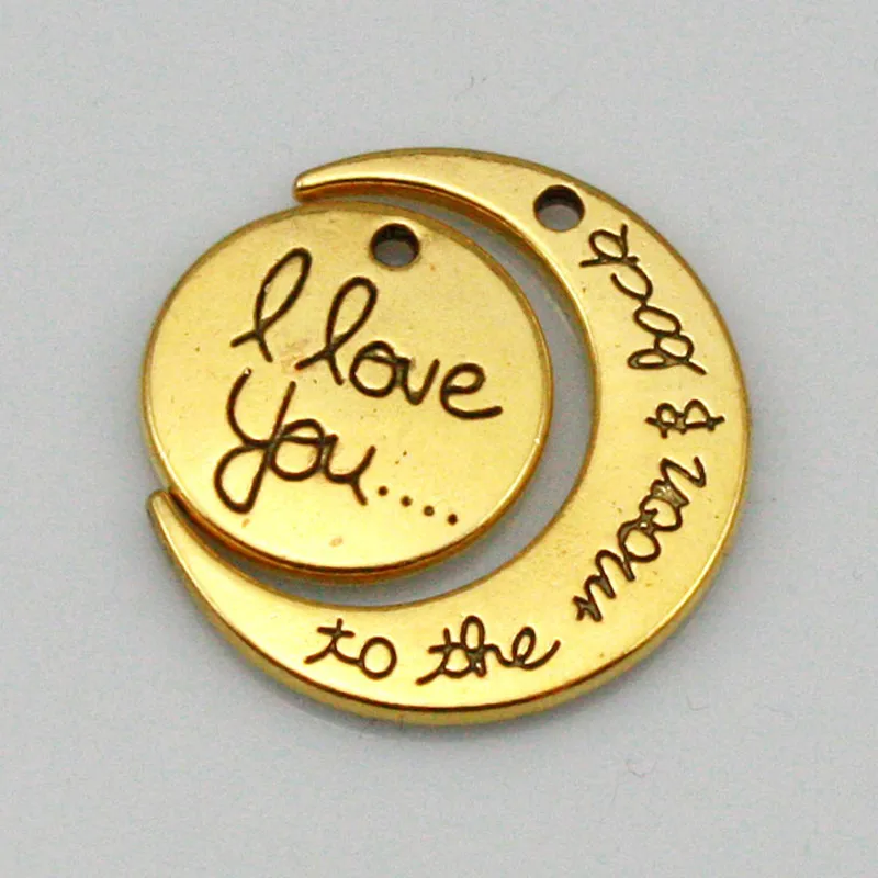 

5pcs New High quality Gold Moon Pendants Charms Jewelry Findings