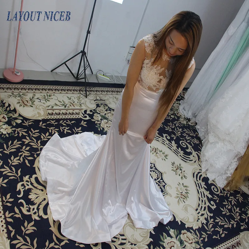 WY23 Роскошные Vestido de Noiva Русалка Свадебные платья с открытой спиной Кружева на