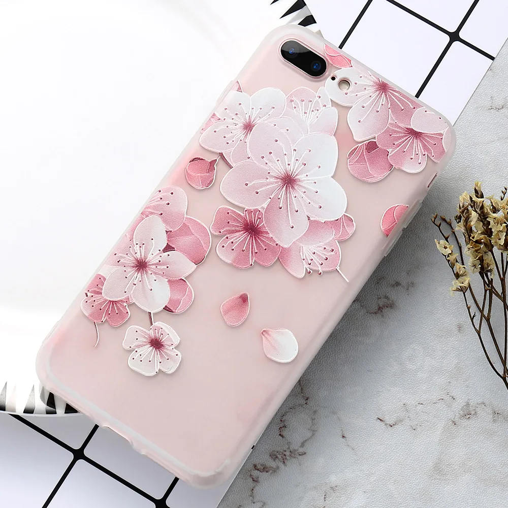 Kisscase цветочные чехлы для iPhone 7 Plus чехол красоты девчушки Мягкий силиконовый 6S
