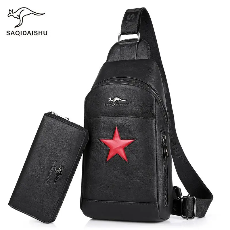 supreme bag umka men's bag over the shoulder USB men's waist bag Water Repellent Travel Messenger Bag pentacle handbag Male pack - Цвет: G